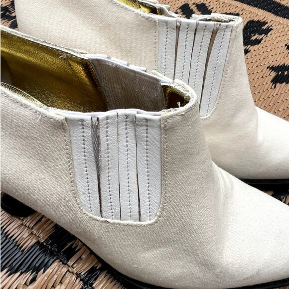 Jean Paul Gaultier pour Stéphane Kelian | Vintage Cream Ankle Boots RARE Size 6 - Picture 7 of 8
